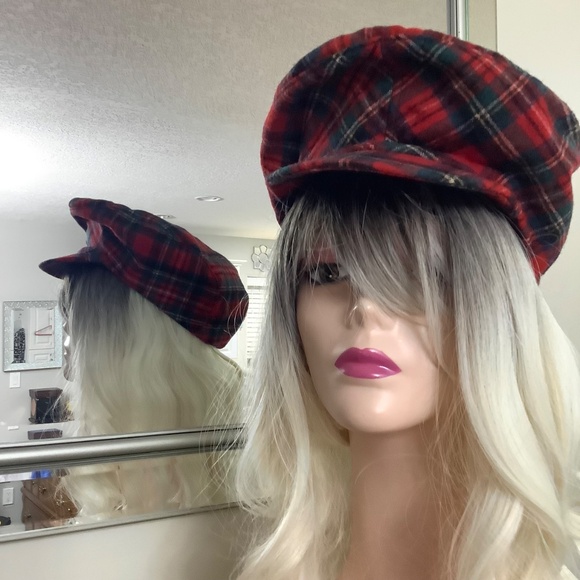 Vintage Pendleton Wool Plaid Red Cap fit women’s L-XL - Picture 14 of 15